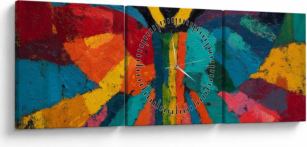Obraz - Malowany anioł (z zegarem) (90x30 cm)