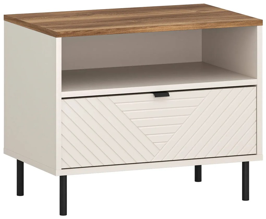 Szafka nocna z szufladą na nóżkach kaszmir + dąb castello D5-P55