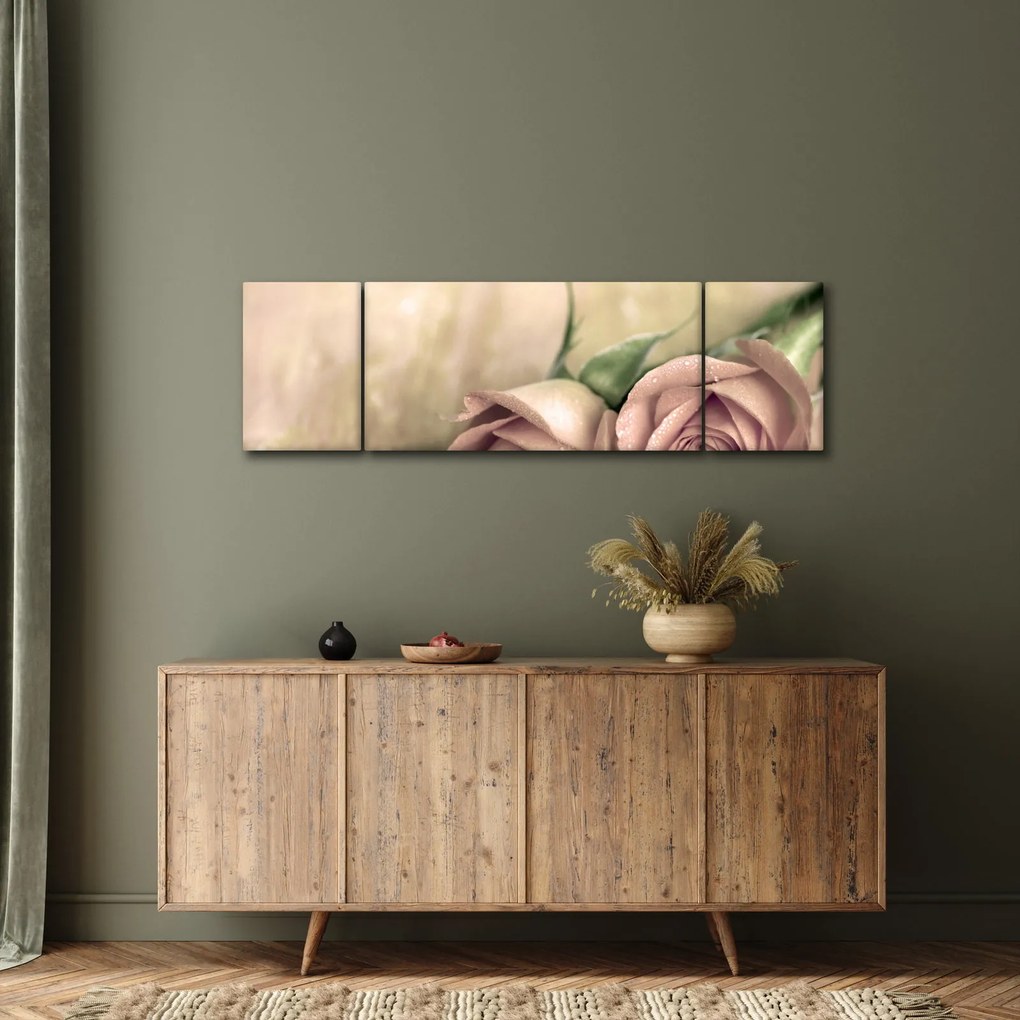 Obraz - Delikatne róże (170x50 cm)