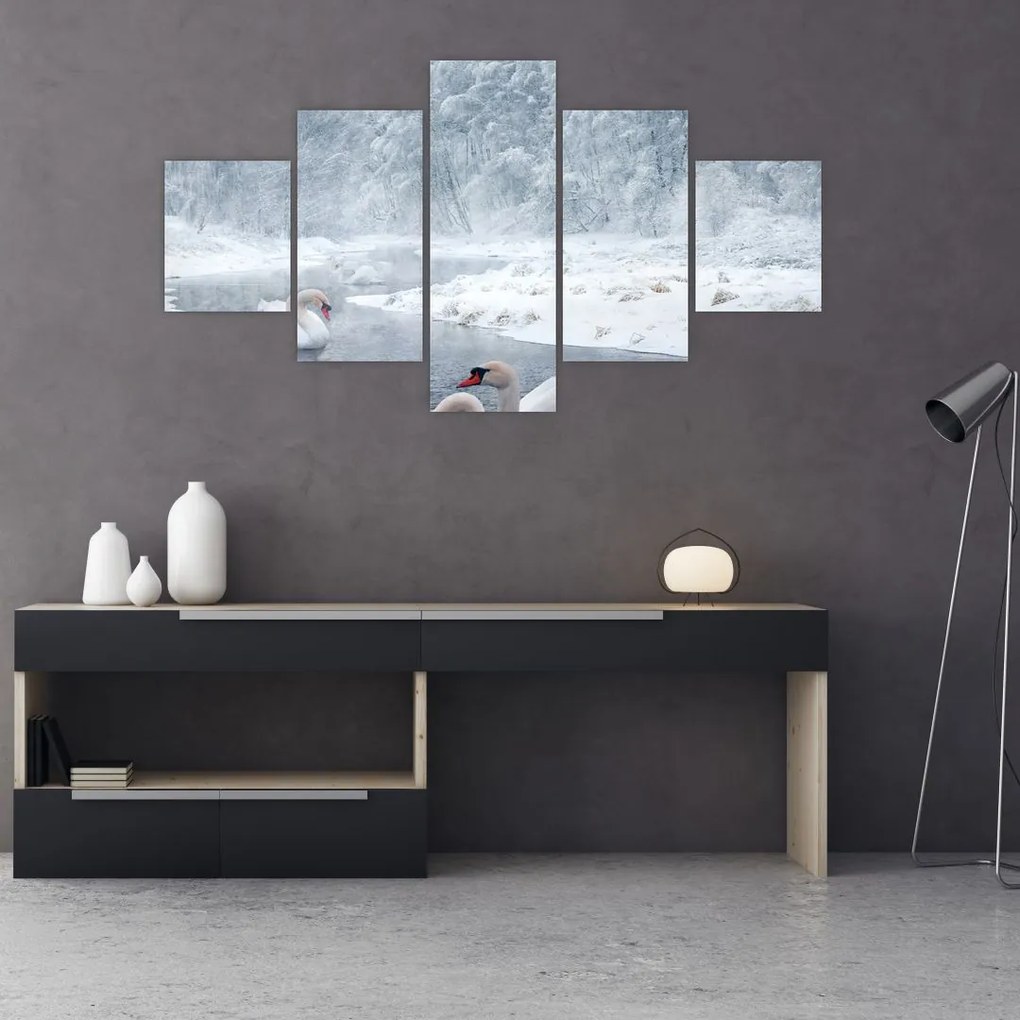Obraz łabędzi (125x70 cm)