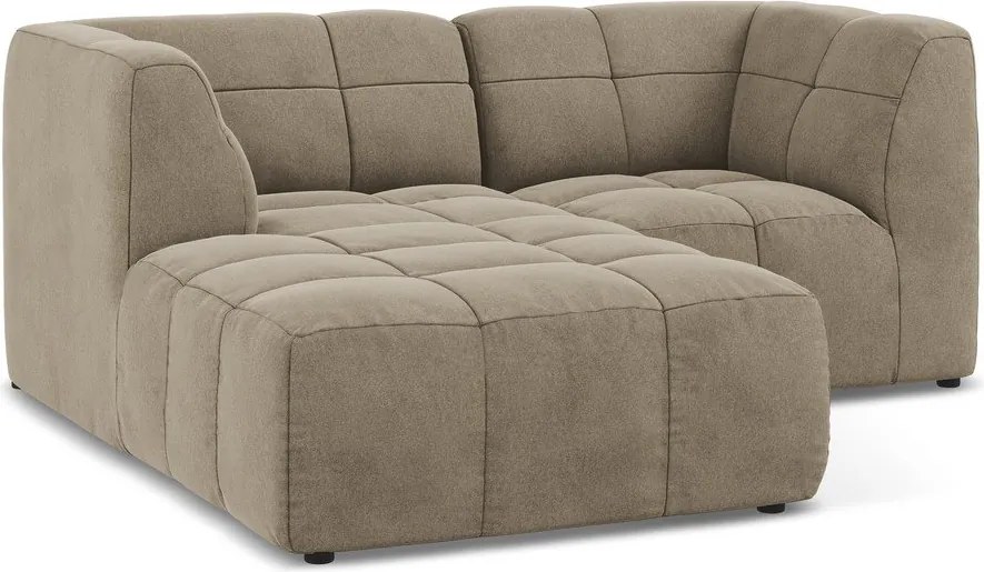 Brązowy aksamitny narożnik (lewostronny/z szezlongiem) Aloha – Makamii