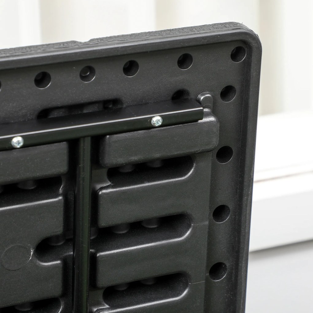 Outsunny Skrzynia Ogrodowa 366 litrów z tworzywa sztucznego, podwójna konstrukcja, wodoodporna skrzynia na poduszki z rolkami i uchwytami, wygląd drewna | Aosom PL