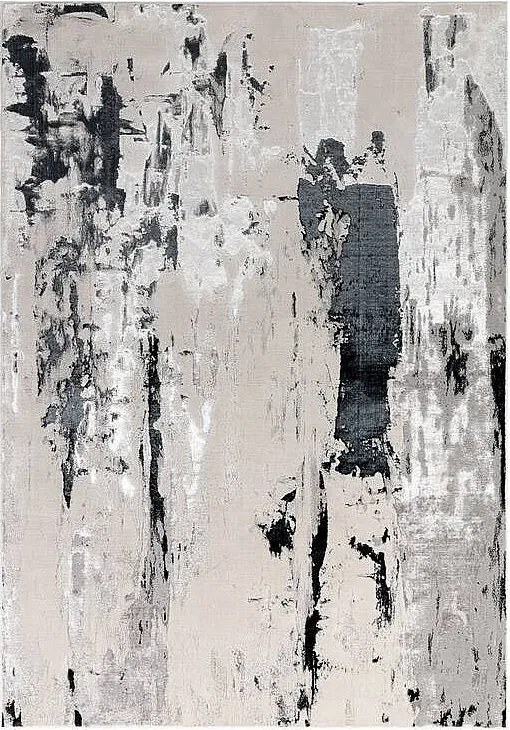 Dywan abstrakcyjny - 160x230cm - Srebrny, kremowy, biały, szary - Aurora Glacier