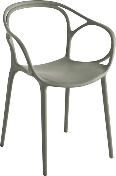 Zestaw 2 współczesnych „Mistral” da pranzo w policropilene grigio versatili cm 57x55 80h