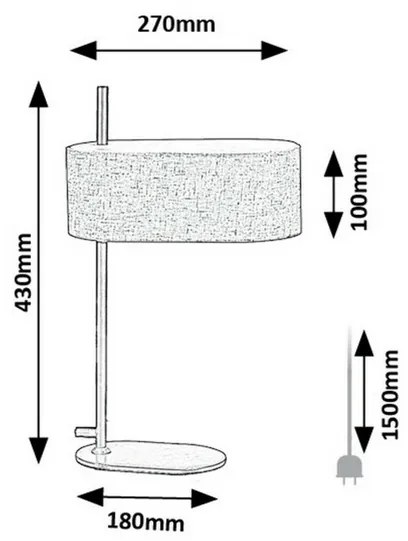Rabalux 74241 lampa stołowa z tekstylnym kloszem Narmin