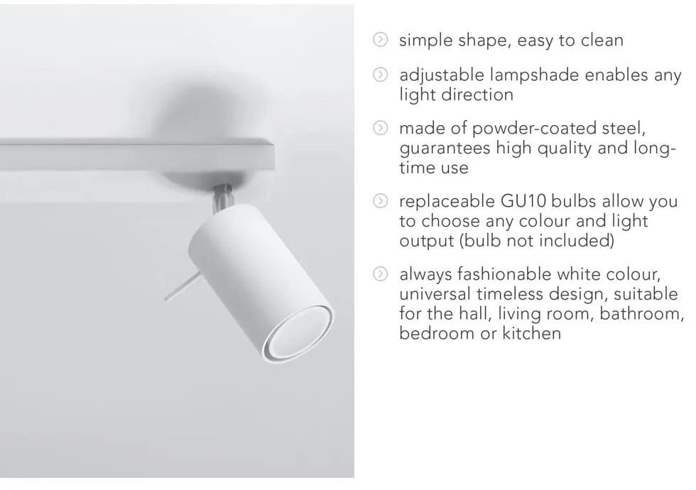 Biała lampa sufitowa Sollux Etna