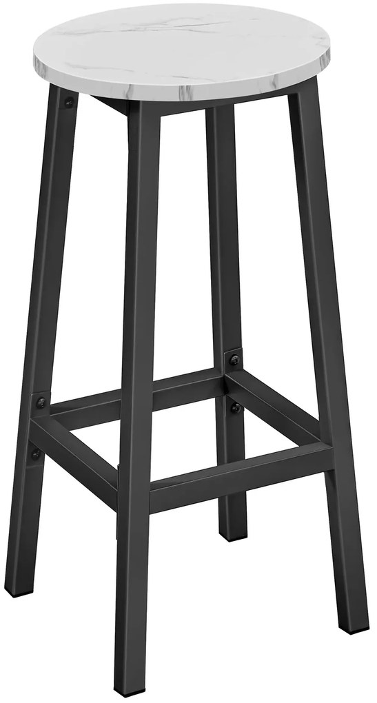 Nowoczesny hoker z podnóżkiem marmur + czarny S8-P89