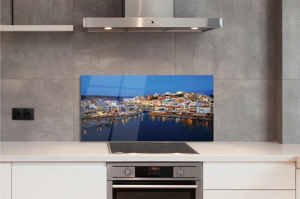 Panel szklany do Kuchni Nocne Wybrzeże w Grecji