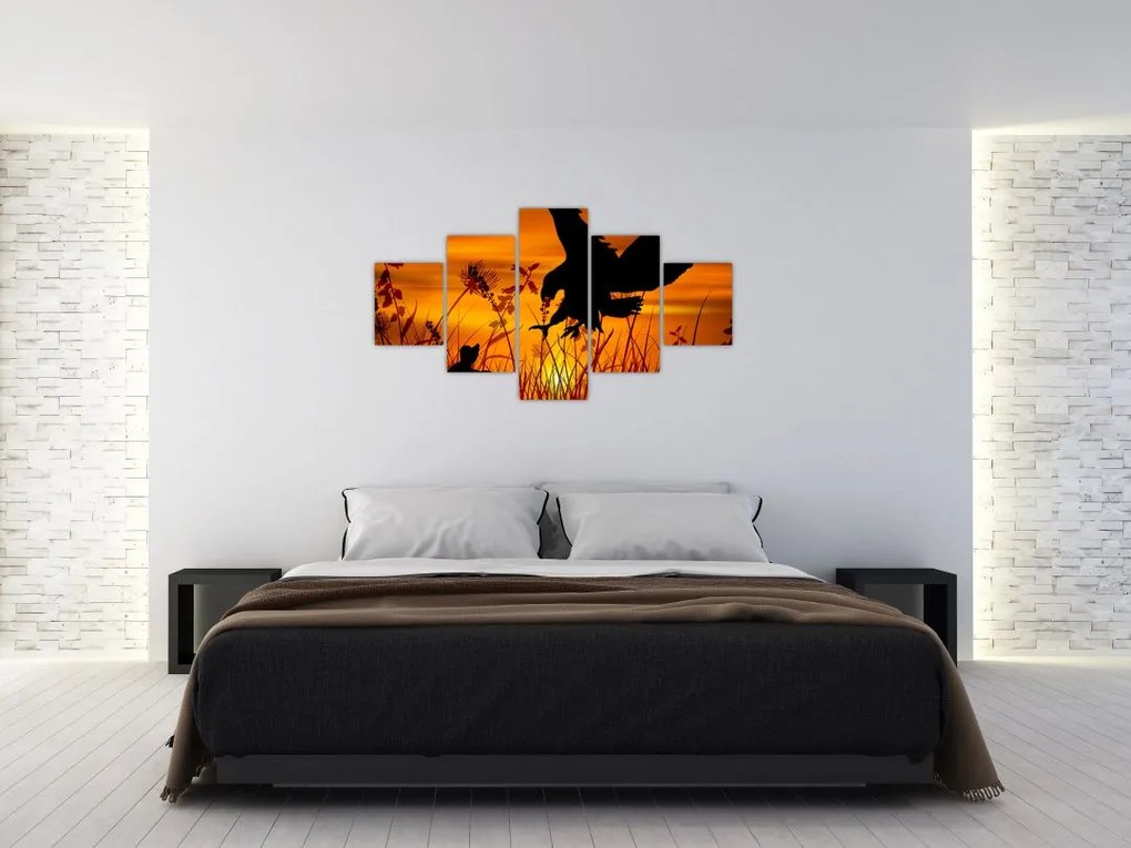 Obraz sylwetki drapieżnika (125x70 cm)
