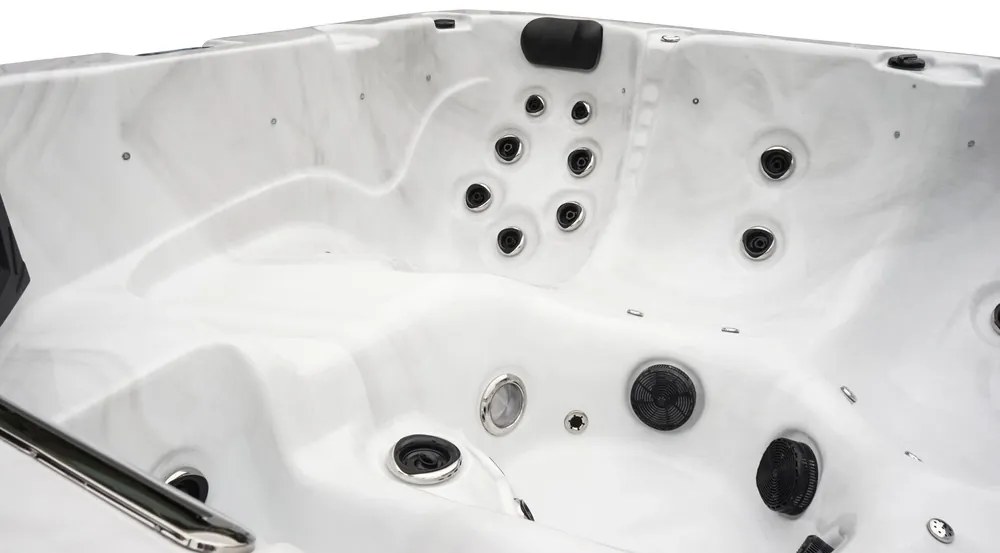 JACUZZI OGRODOWE PREMIUM WANNA SPA 5-OSOBOWA WHITE OBUDOWA BROWN 195x195 CM
