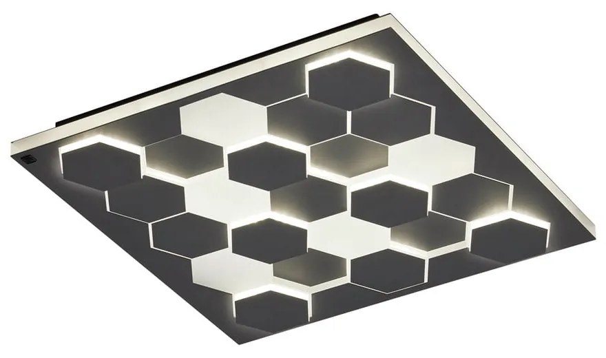 Czarna lampa sufitowa LED ze sterowaniem głosowym/mobilną aplikacją i metalowym kloszem 55x55 cm Cifavo – CINQUE