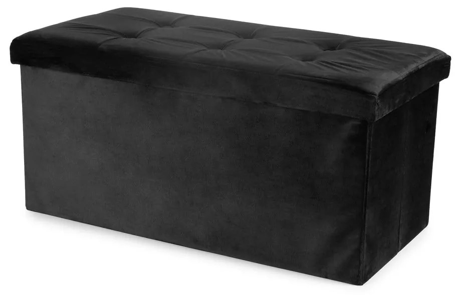 Czarny aksamitny puf – Compactor