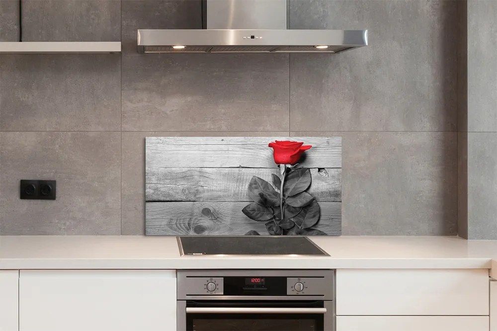 Szklany Panel Czerwona Róża