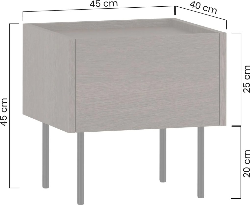Szafka nocna Dunari z szufladą 45 cm - dąb dunin