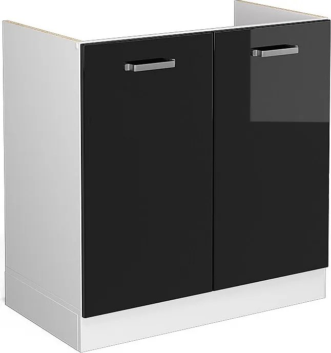 Szafka pod zlew czarny wysoki połysk 80x46x81.6 r-line