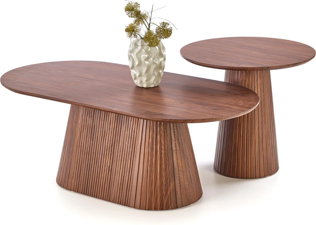 Stolik kawowy okrągły Stellis 60 cm - orzech