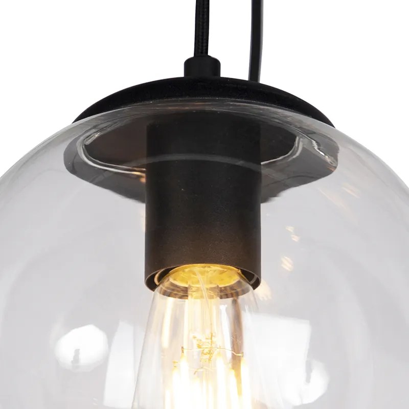 Lampa wisząca w stylu art deco czarna 7-światłowa - Pallon ArtDeco Oswietlenie wewnetrzne
