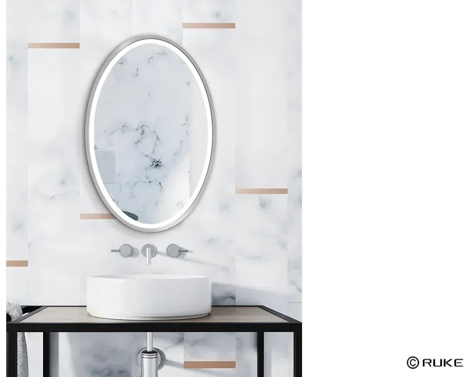 Lustro łazienkowe OVAL 60x90 z oświetleniem LED EXCLUSIVE MIRADO