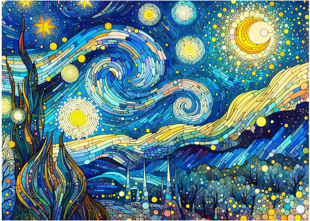 Obraz – Mozaika gwiaździstej nocy (70x50 cm)