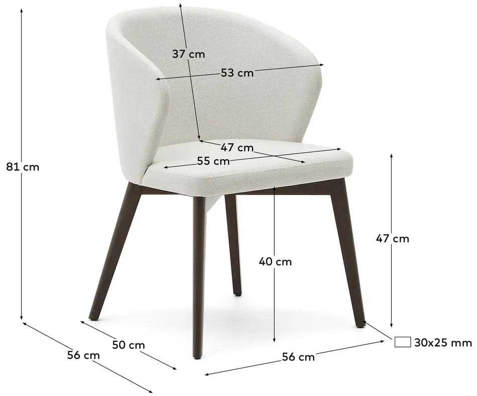 Kremowy tapicerowany fotel jadalniany Darice – Kave Home
