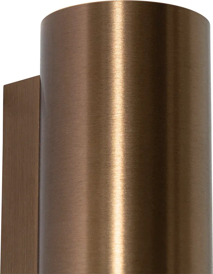 Nowoczesna lampa ścienna brązowa okrągła 2-światłowa - Sandy