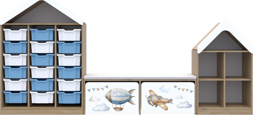 Zestaw mebli dla przedszkolaków, z pojemnikami Blox Air 7
