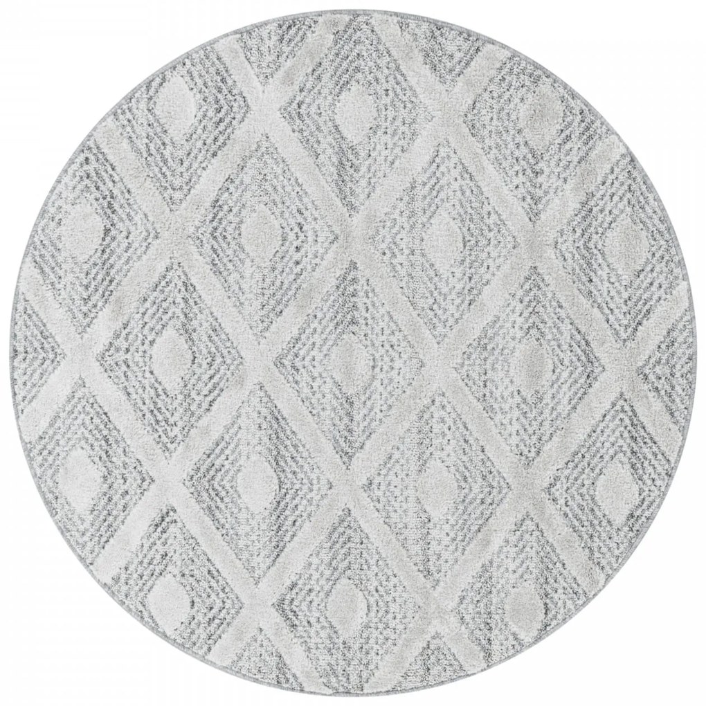 Dywan nowoczesny Pisa 3D Romby kremowo-szary 160 cm x 160 cm