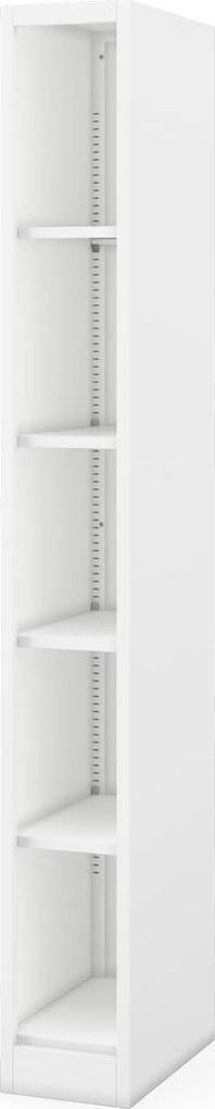 Regał metalowy wąski, archiwizacyjny na dokumenty biały, 250x1950x450 mm: TIM