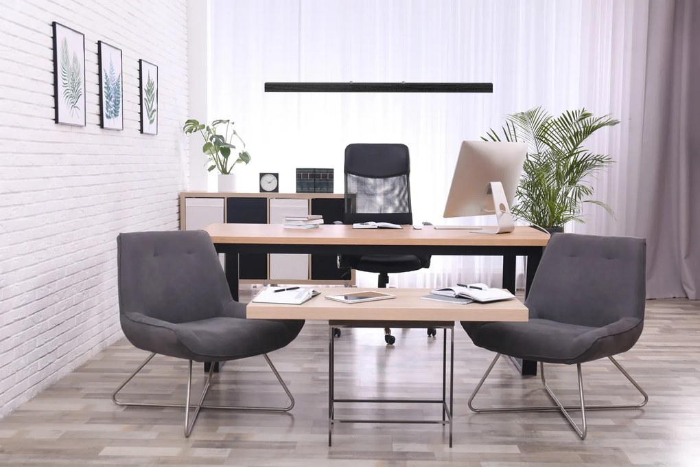 Czarna lampa wisząca LED 100 cm z drewna jesionowego L100KB-4K-SCHWARZ