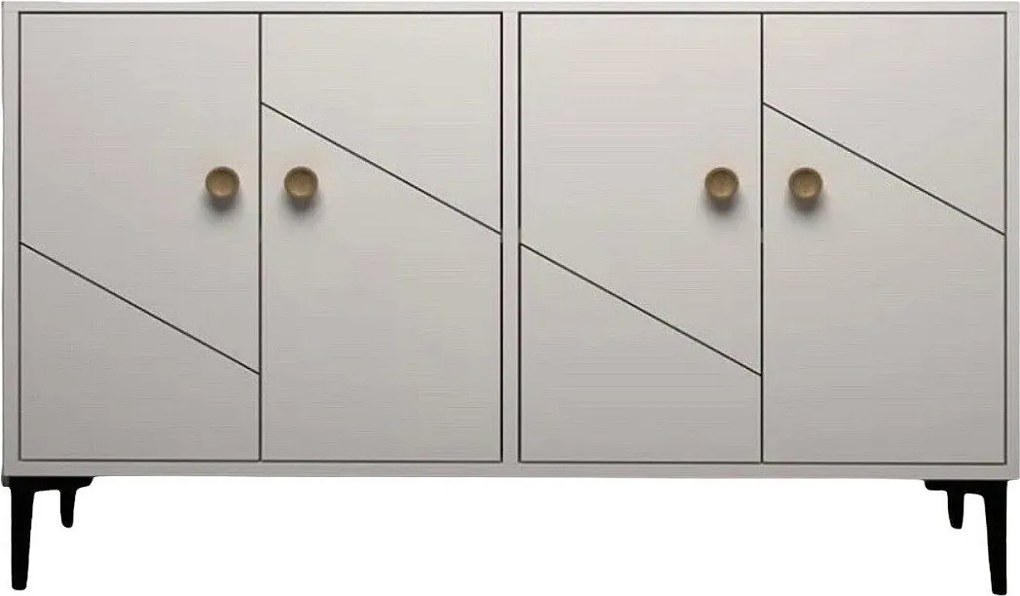 Stojak pod telewizor – 120 cm x 30 cm x 75 cm – Biały – Płyta wiórowa pokryta melaminą