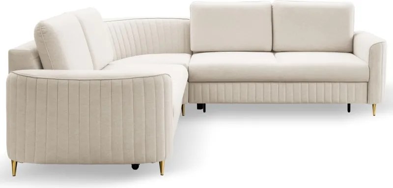 Narożnik LAREN nowoczesna sofa z funkcją spania pojemnik na pościel prawa strona CASTEL 03 251x251x85 cm