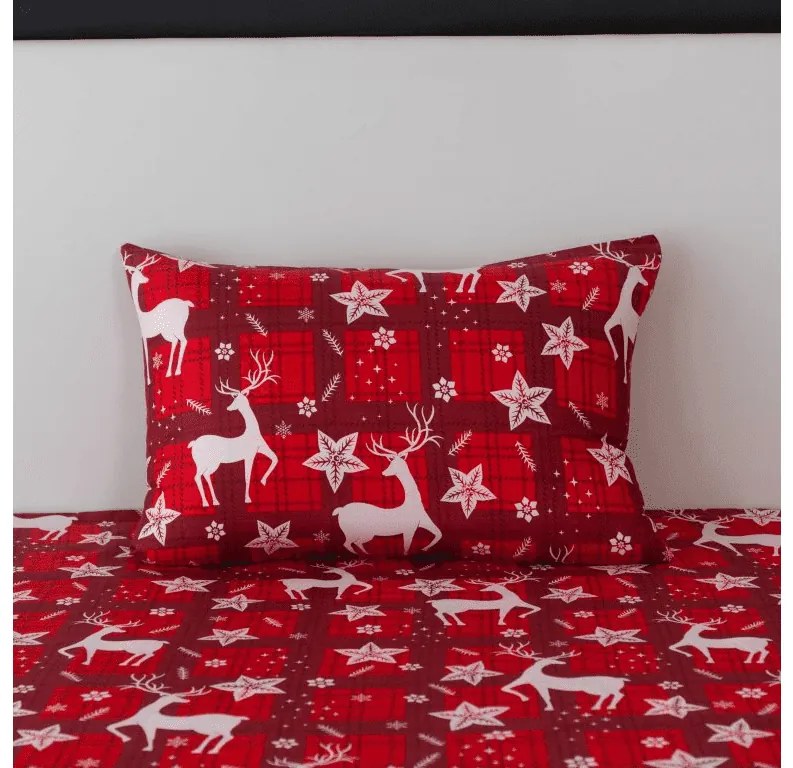 Poszewka na poduszkę z mikrofibry VELVET CHRISTMAS 50x70 cm, czerwona