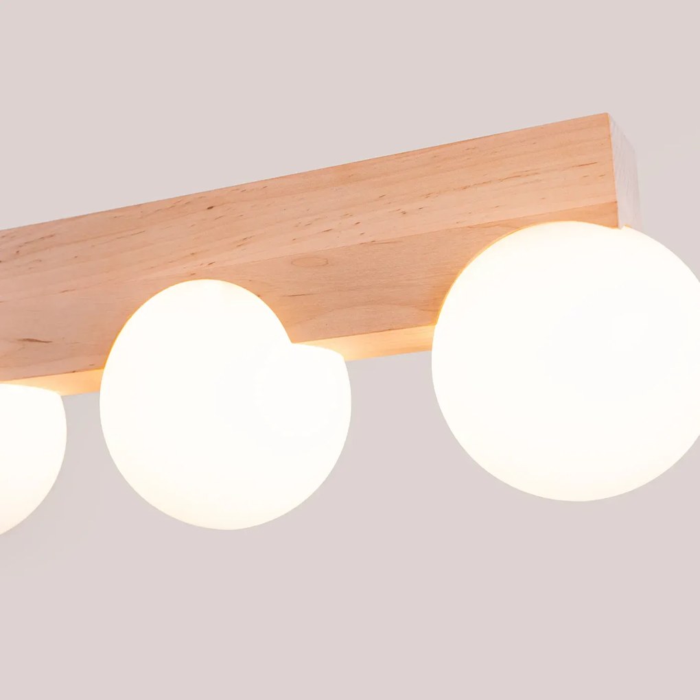 Plafon BULBO 3 naturalne drewno SOLLUX  LIGHTING