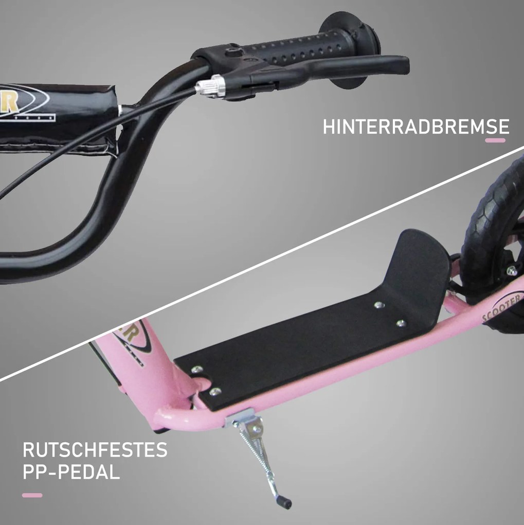 Hulajnoga miejska dla dzieci Składana regulowana czerwona 120x52x80-88cm Bezpieczna zabawa na świeżym powietrzu | Aosom PL