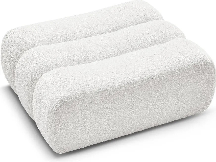 Biały podnóżek z materiału bouclé Azra – Bobochic Paris