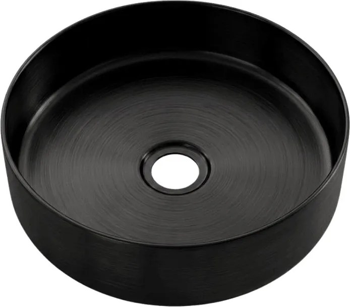Essenox okrągła umywalka nablatowa 37.5 cm ze stali nierdzewnej czarny - Essebagno