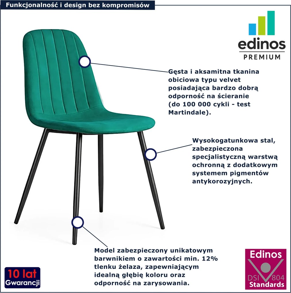 Zestaw 2 zielonych krzeseł tapicerowanych welurem K8-D29