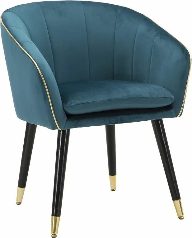 Fotel Paris Teal/Gold Cm 62X58X78