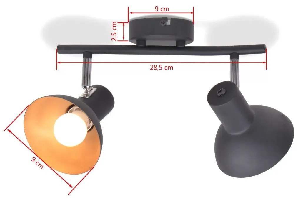 Czarno-złota lampa sufitowa z regulacją kloszy - EX117 L4-R17