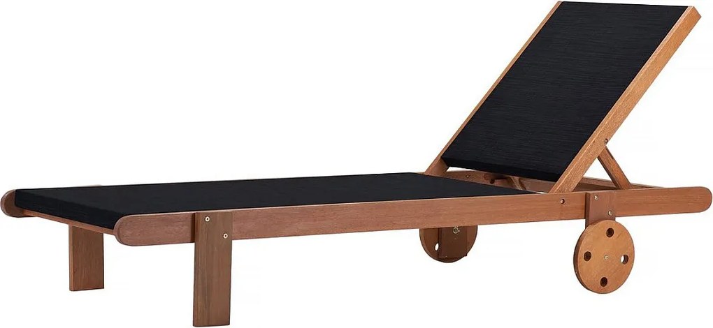 Leżak z drewna egzotycznego "Sajgon" - klon - czarny