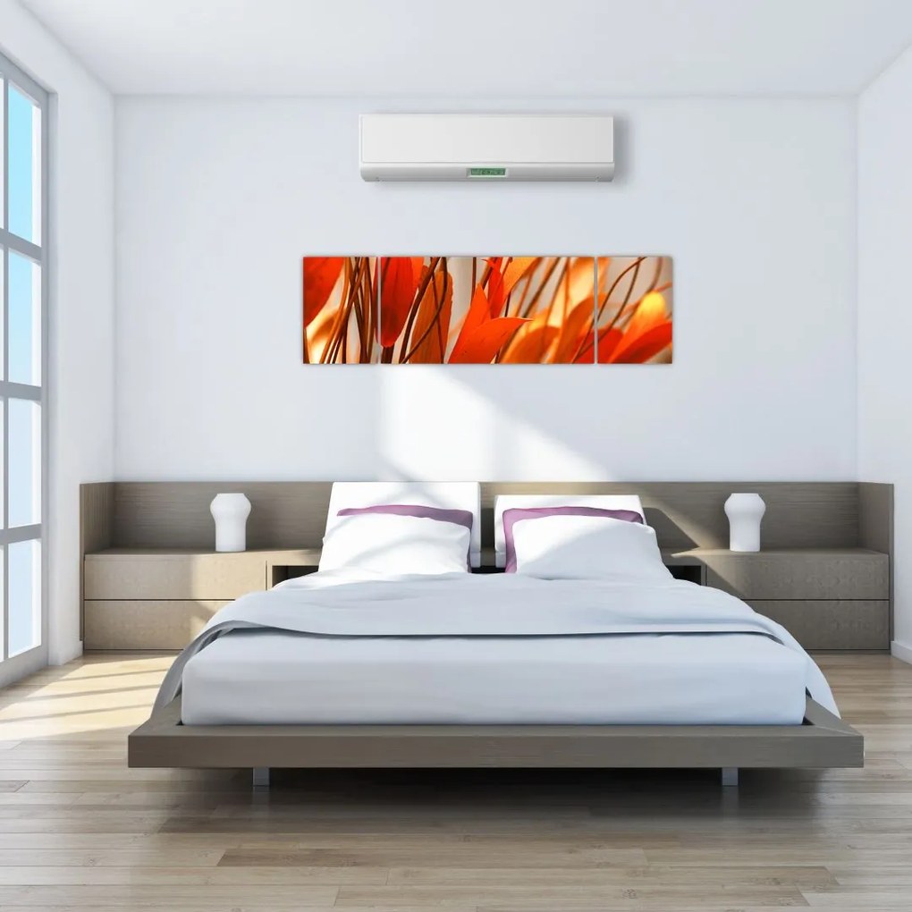 Obraz płatków kwiatów (170x50 cm)