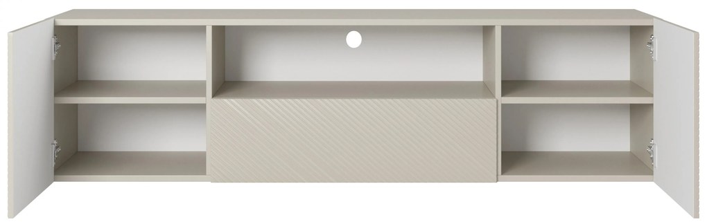 Szafka RTV Asha 167 cm wisząca z szufladą i wnęką - kaszmir