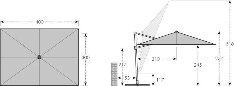 Doppler ALU WOOD XL 400 x 300 cm beżowy