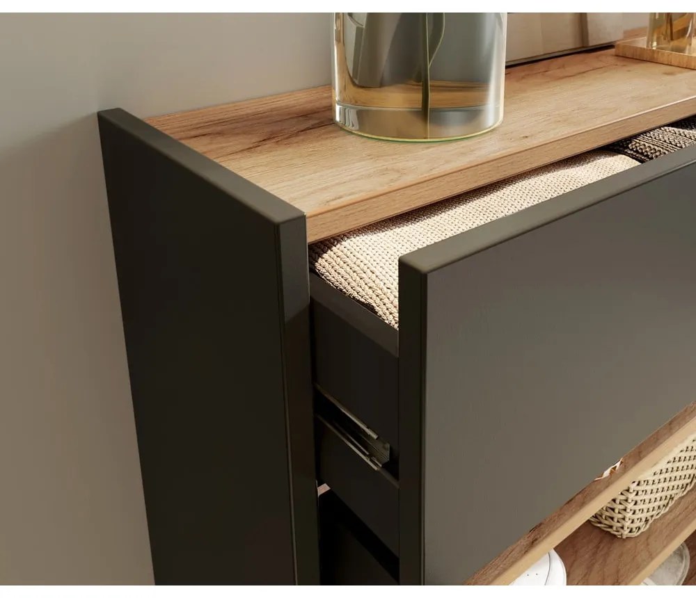 Antracytowa szafka 56x97x22 cm Ameca – Germania