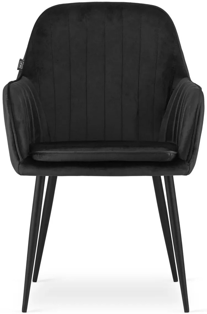 Pikowane czarne krzesło do stołu T7-S35