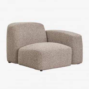 Moduł Narożny Prawy Do Sofy Modułowej Bastian Tkanina Mokka Brąz Bouclé - Sklum