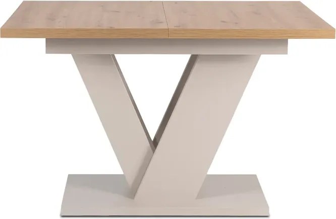 Stół Prostokątny Rozkładany CLARK 120-160 cm Dąb Artisan/Kaszmir Japandi