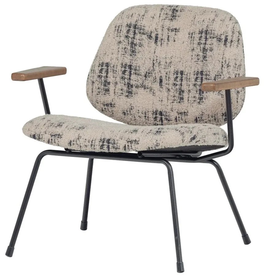 Beżowy fotel z tkaniny szenilowej Aure – WOOOD