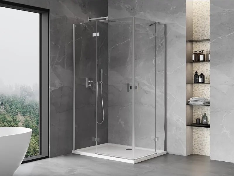 Mexen Mist-H Duo kabina prysznicowa uchylna lewa 75 x 70 cm, transparent, chrom - 8A5-075L-070P-01-00