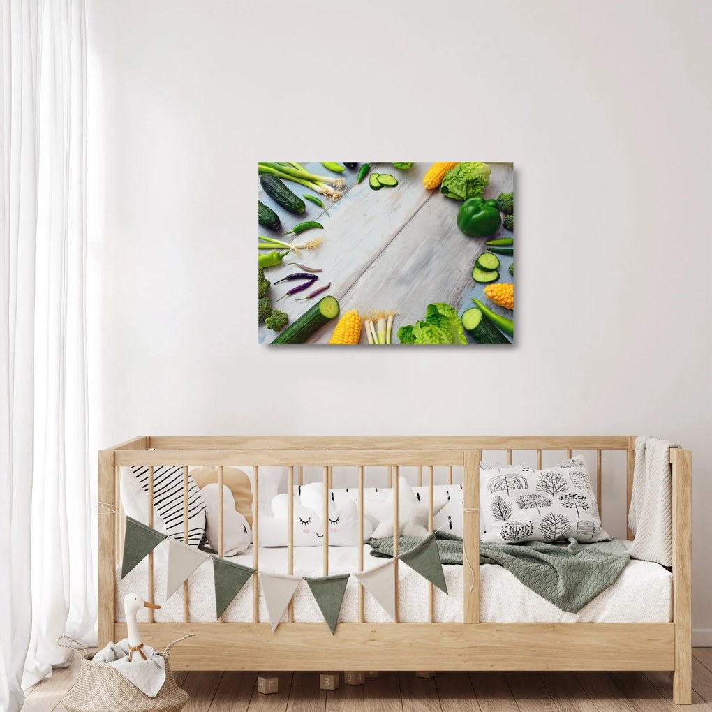 Obraz na szkle - warzywa (70x50 cm)